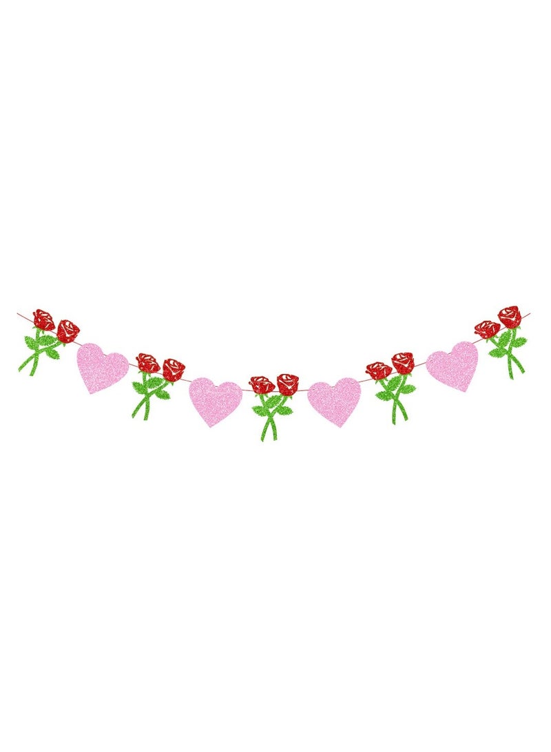 Party decoration red pink love flag rose love flag